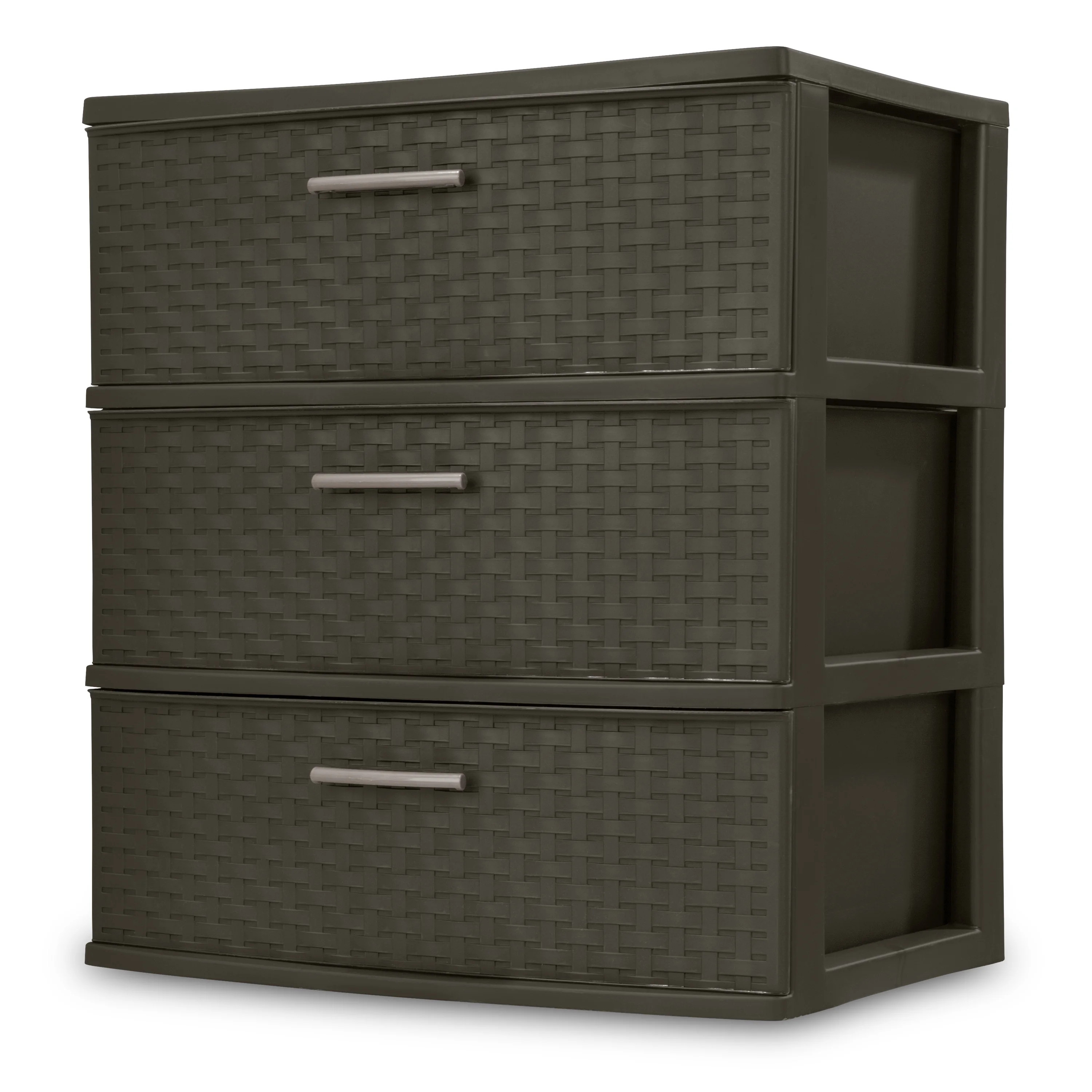 Sterilite 3-Drawer Wide Weave Design Storage Tower, Brown, Case of 1 | Walmart (US)