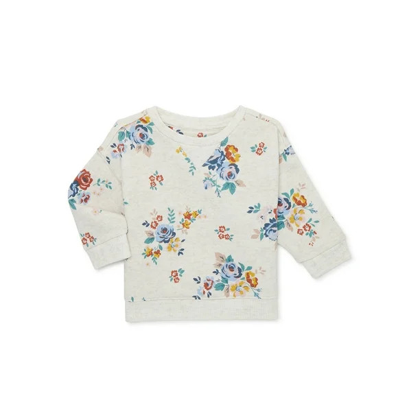 easy-peasy Baby Print French Terry Crew Sweatshirt, Sizes 0/3-24 Months - Walmart.com | Walmart (US)
