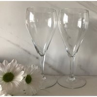 Vintage Crystal Wine Glasses With Classic Stem 1990's Set Of Two | Etsy (US)