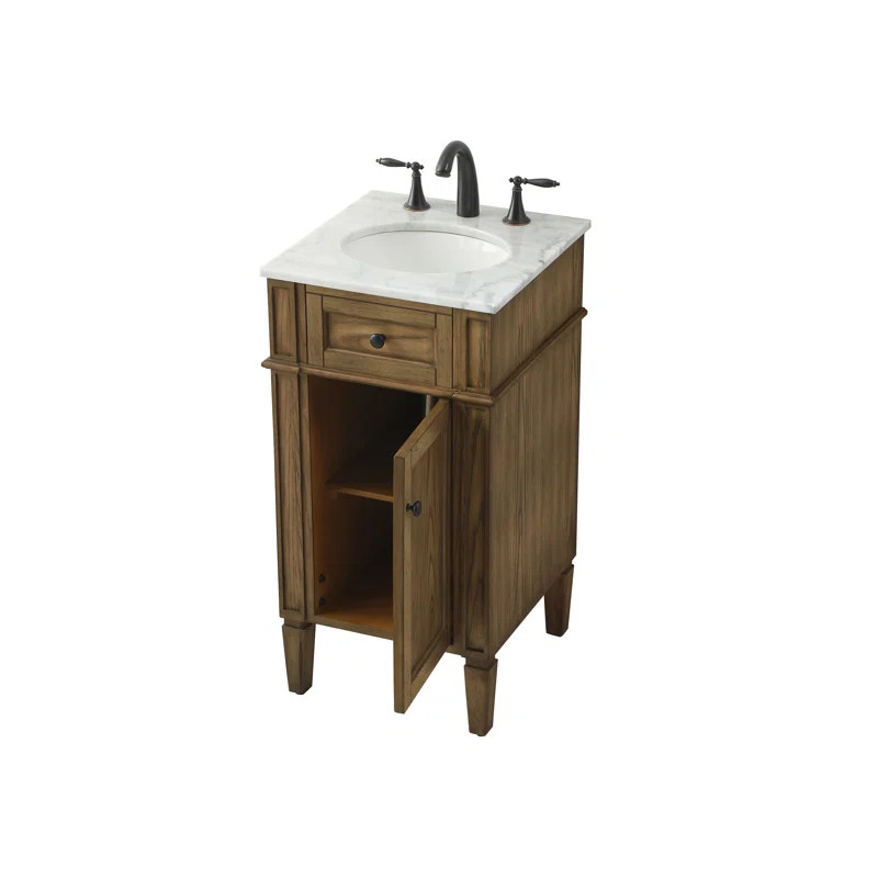 Laurent 18'' Single Bathroom Vanity with Carrara Marble Top | Wayfair North America