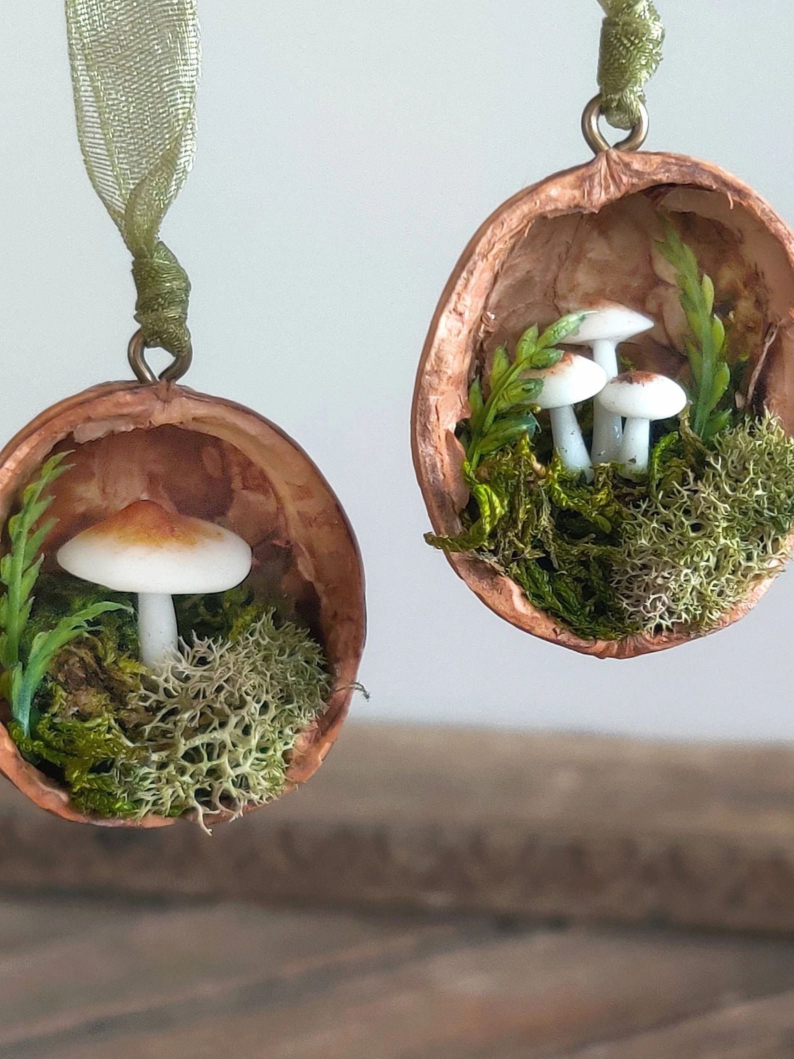Sylvan Mushroom Terrarium Ornaments  Set of 2 Nature Holiday | Etsy | Etsy (US)