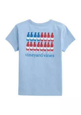 Vineyard Vines Girls 7-16 Short Sleeve Popsicle Flag Graphic T-Shirt, Blue, Medium | Belk