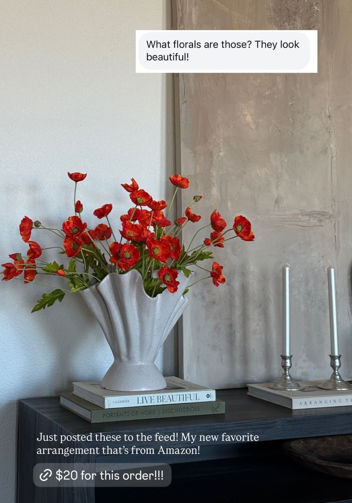 Can you believe these are AMAZON!??? I have one order in this vase!! 

Vase is the cream one! 

#fauxstems #amazonhome #stems #springdecor #amazonfinds 

#LTKHome