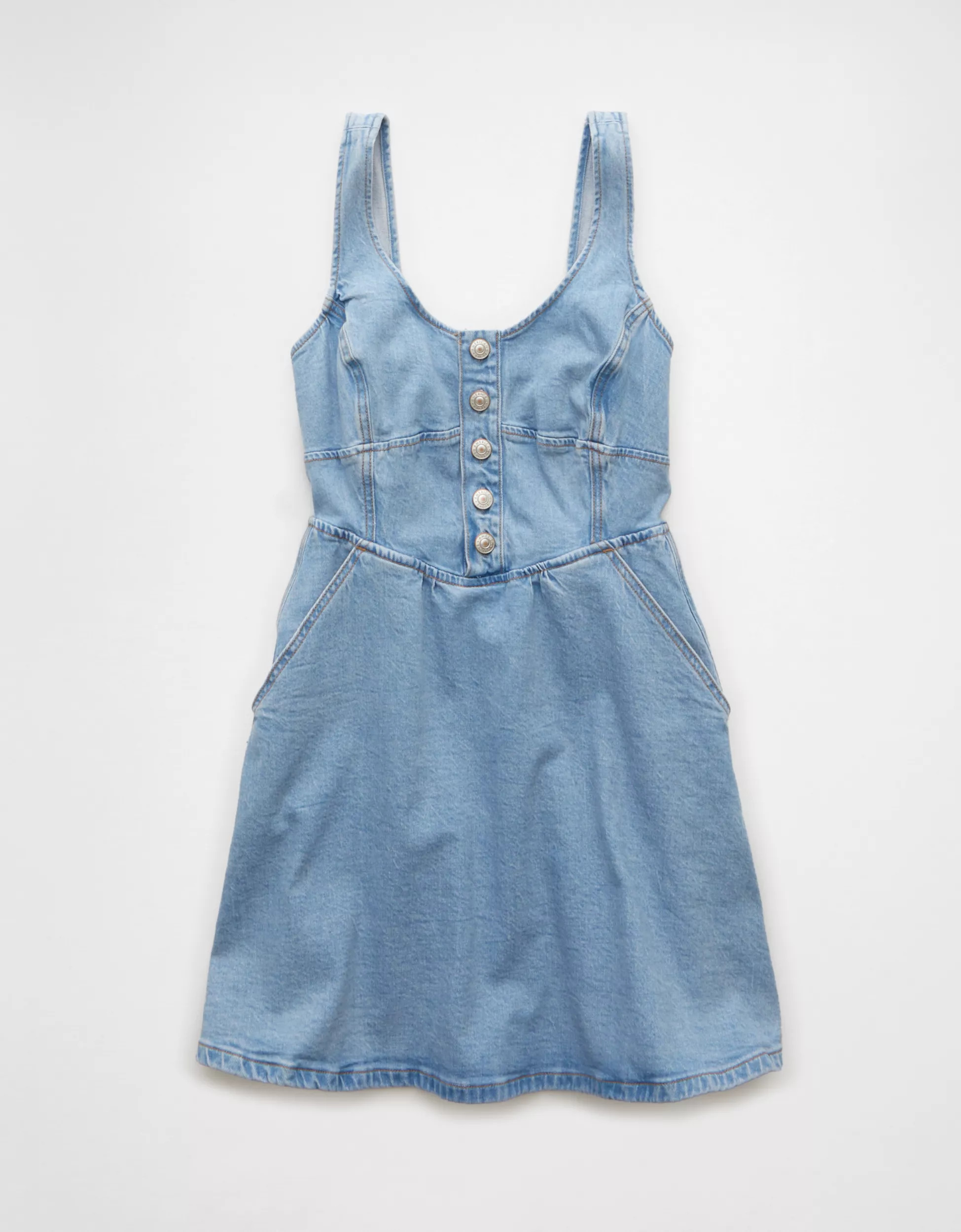 AE Corset Button-Up Denim Mini Dress | American Eagle Outfitters (US & CA)