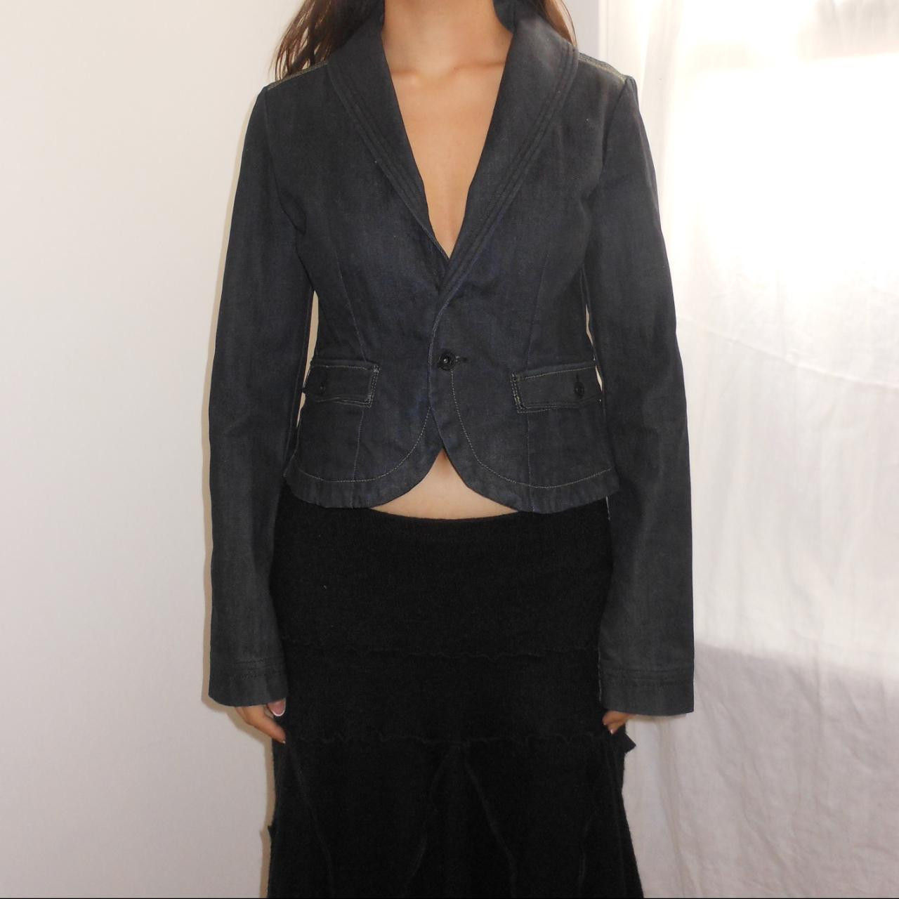 Diesel Women's Blazer Jacket - Blue/Black - S | Depop US