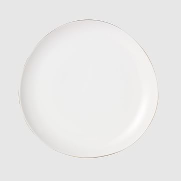 Organic Shaped Porcelain Dinner Plates - Gold Rimmed | West Elm (US)