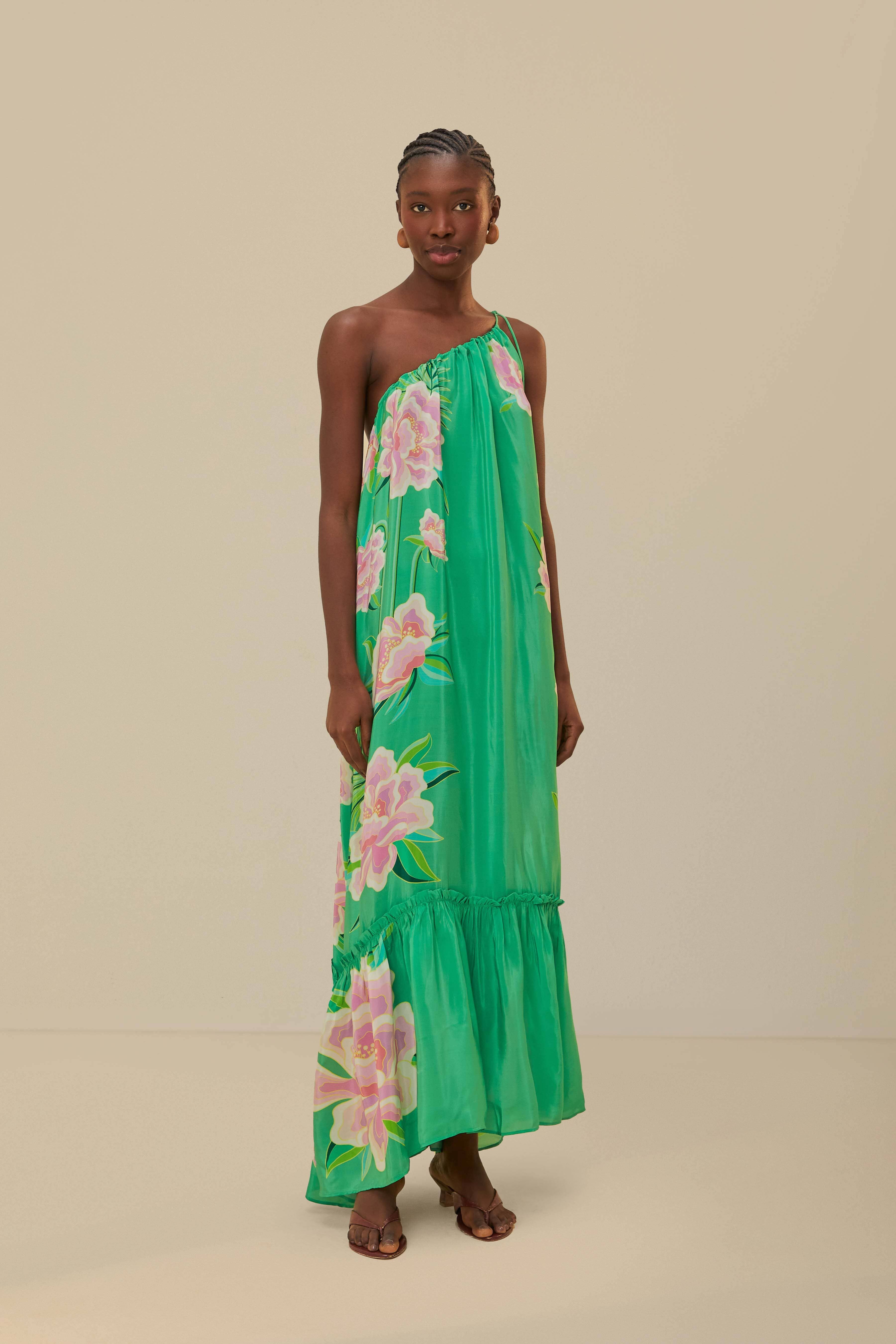 Green Floral Vibing Maxi Dress | FarmRio