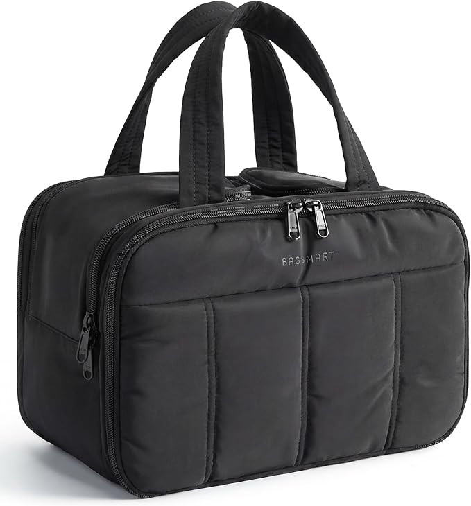 BAGSMART Travel Toiletry Bag, Puffy Large Toiletry Bag for Women, Lightweight Cosmetic Makeup Bag... | Amazon (US)