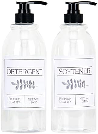 PJHOME Laundry Dispenser Liquid Detergent and Fabric Softener Container 34oz Farmhouse BPA Free P... | Amazon (US)