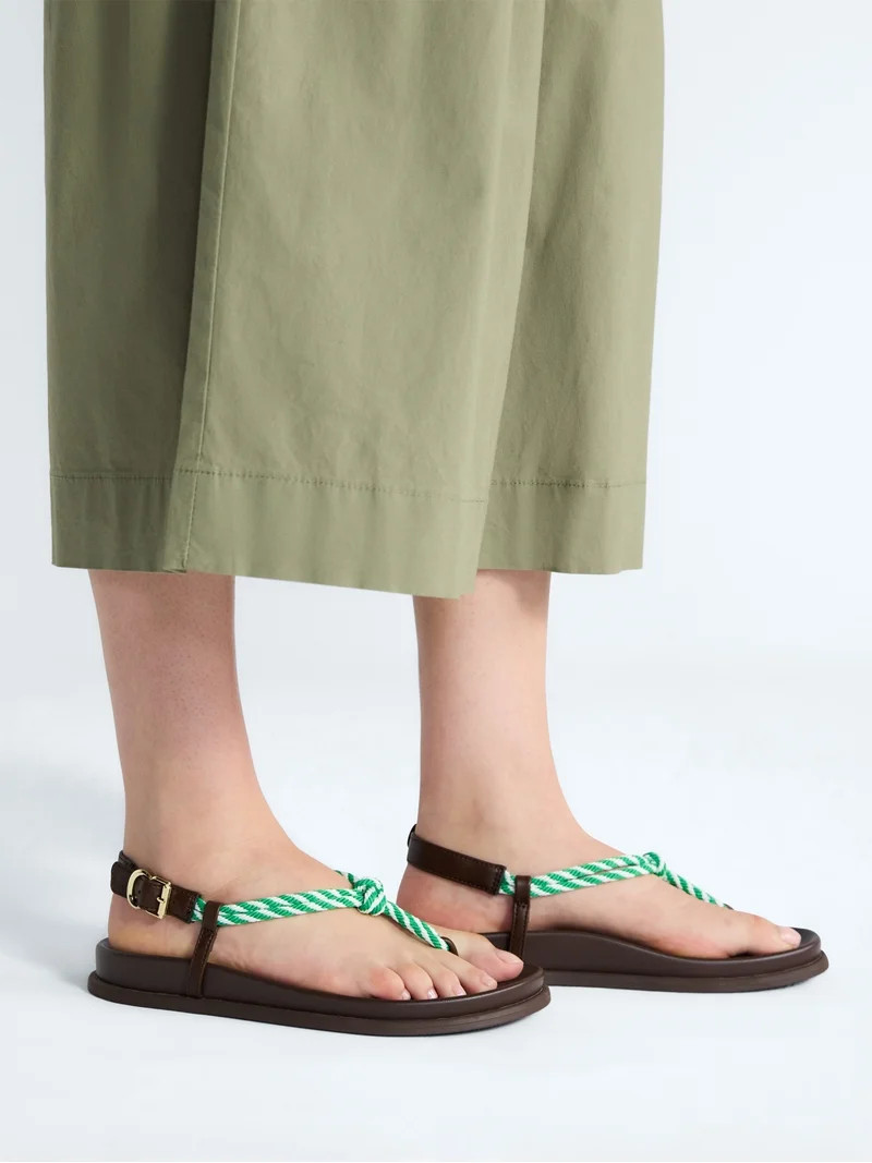 Free Assembly Women's Rope Footbed Sandals | Walmart (US)