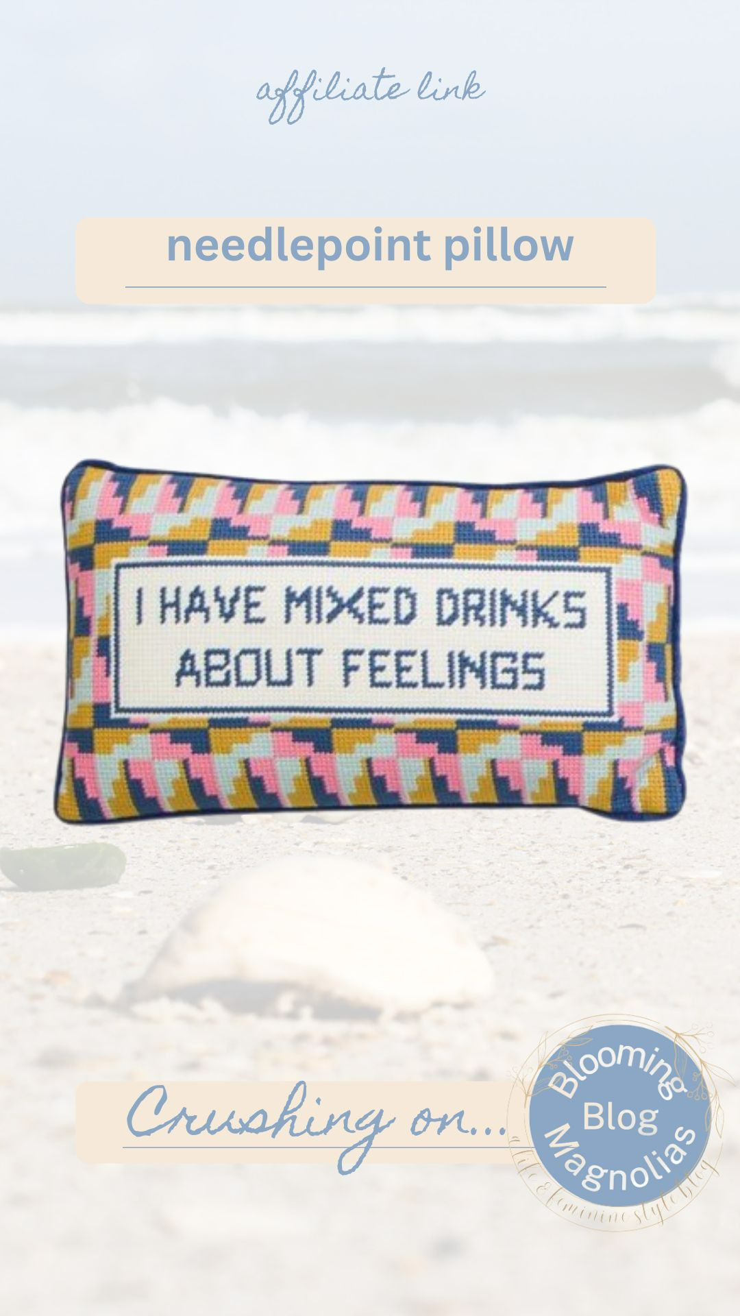 Funny needlepoint pillow 

 