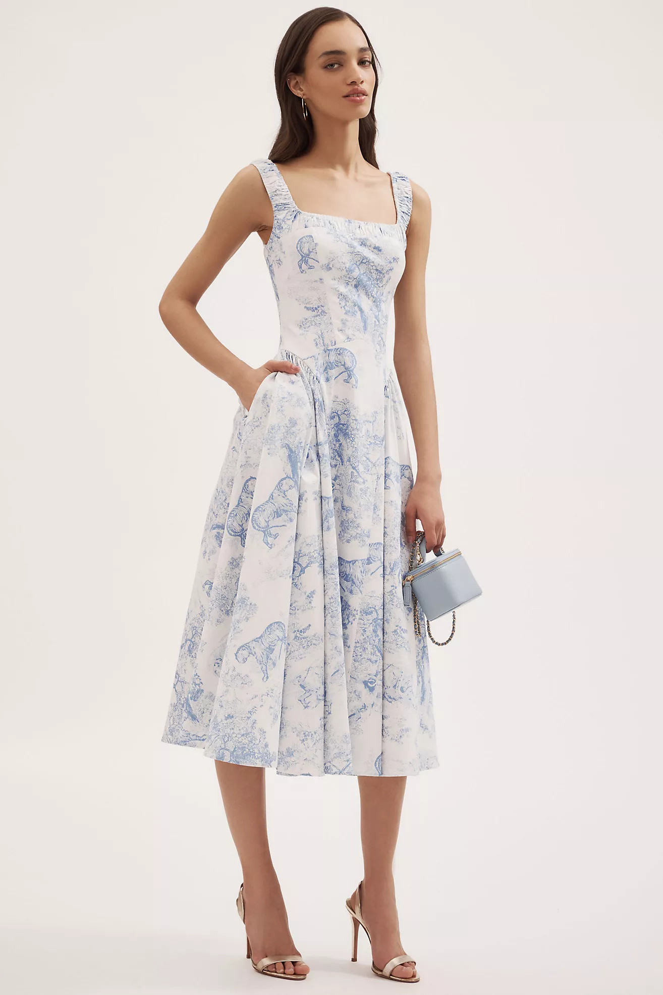 Mare Mare Chinoiserie Sleeveless Fit & Flare Midi Dress | Anthropologie (US)
