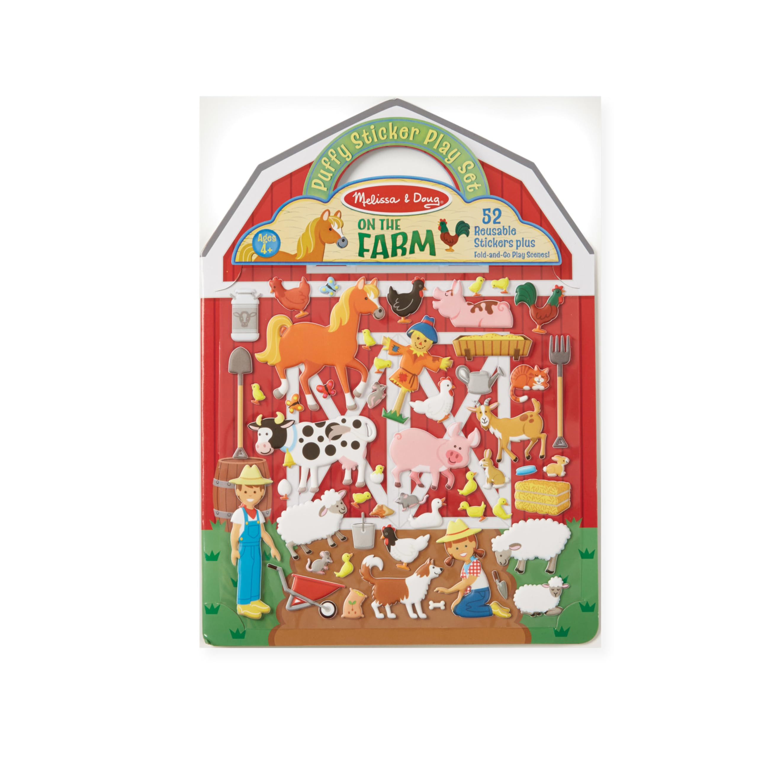 Melissa & Doug Puffy Sticker Play Set - On the Farm - 52 Reusable Stickers, 2 Fold-Out Scenes - R... | Amazon (US)