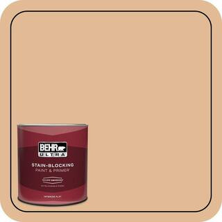 1 qt. #S250-3 Honey Nougat Extra Durable Flat Interior Paint & Primer | The Home Depot