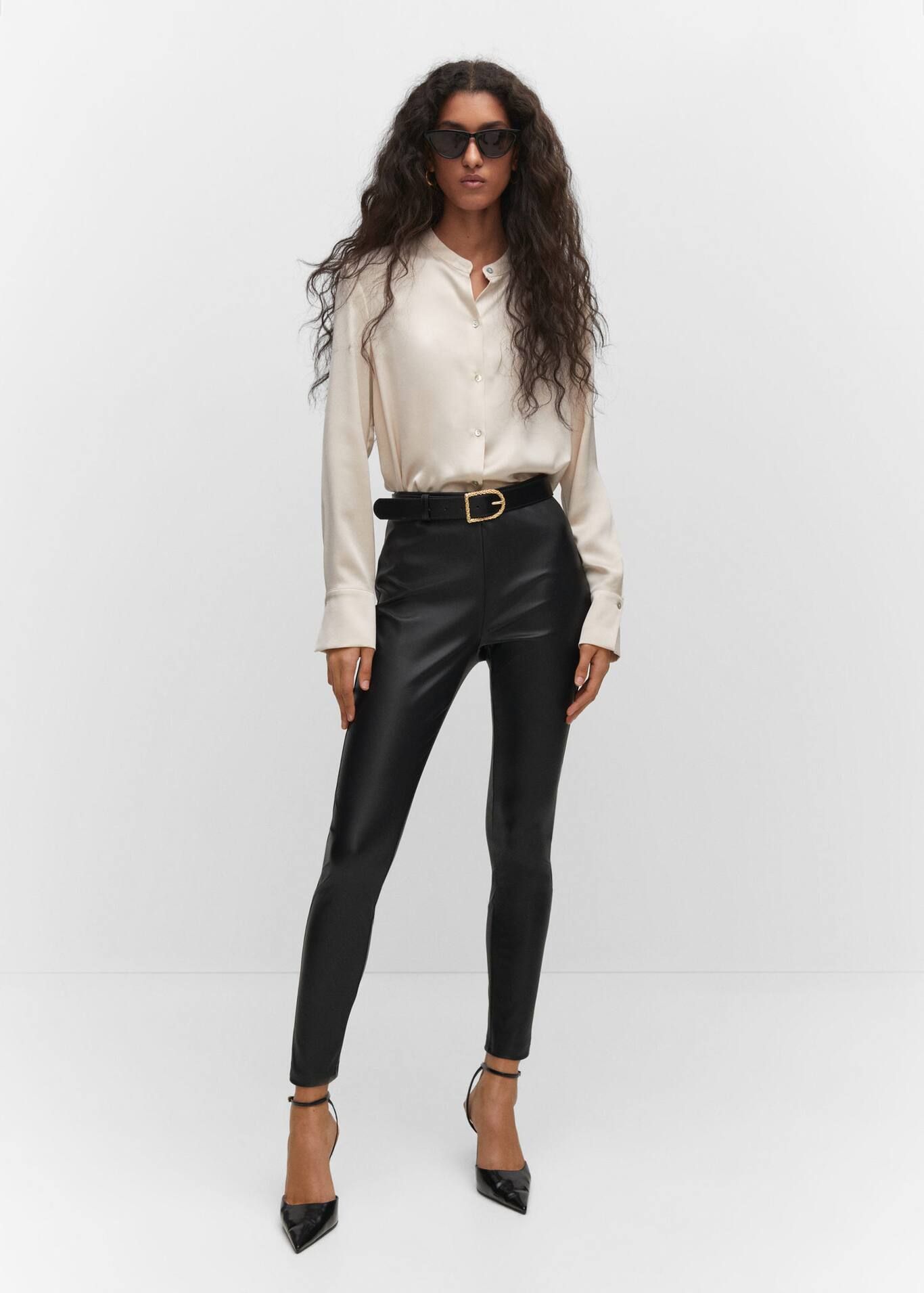 Faux leather leggings -  Women | Mango USA | MANGO (US)