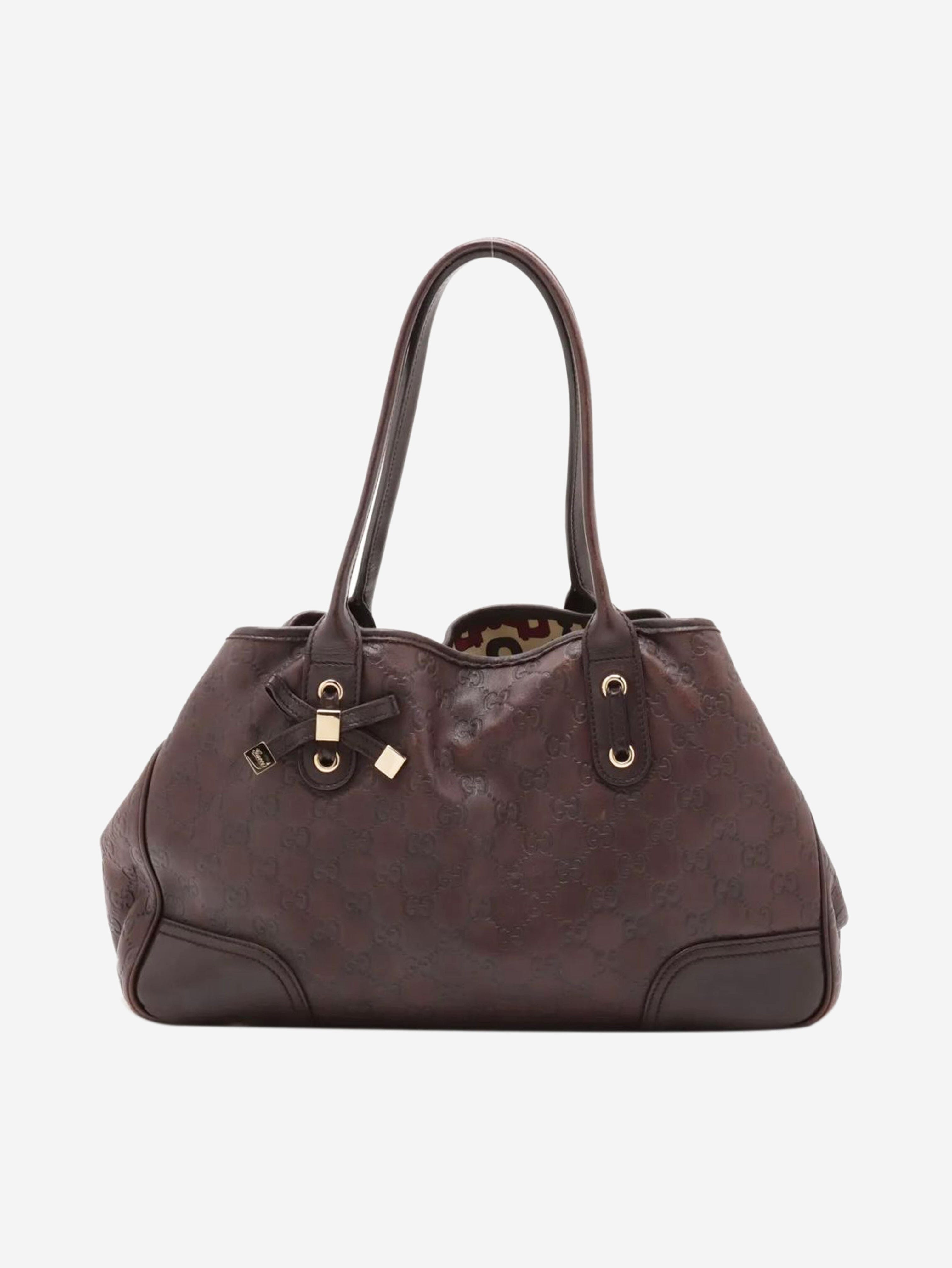Pre-Loved Gucci Brown GG leather shoulder bag - Size Standard | BrandAlley