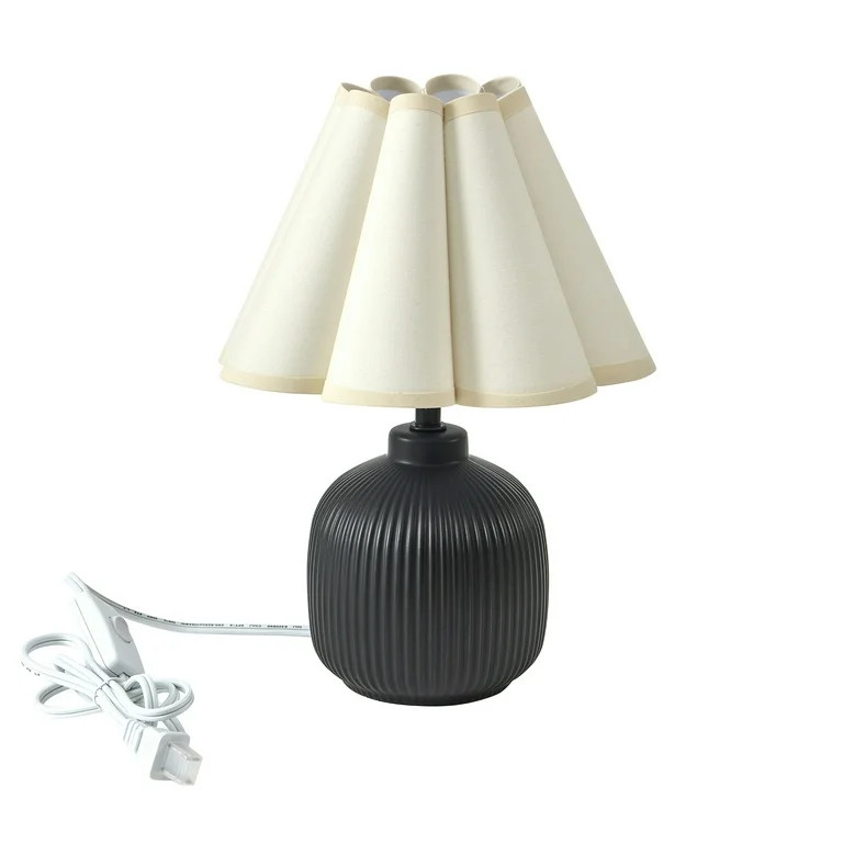 Home Decor Collection 12.5" Black Ceramic Table Lamp | Walmart (US)