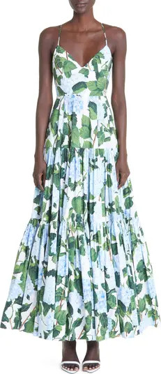 Hydrangea Stretch Poplin Maxi Sundress | Nordstrom