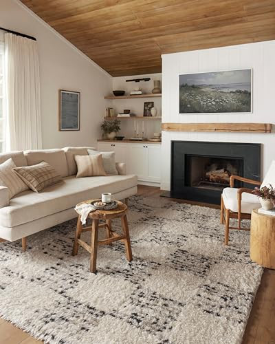 Loloi Angela Rose Amira Collection, Ivory & Granite, 7'-10" x 10' Area Rug – Extra Plush Moroccan Rugs for Living Room Bedroom Entryway & Hallway No Shed High Traffic Area Home Decor Rug | Amazon (US)