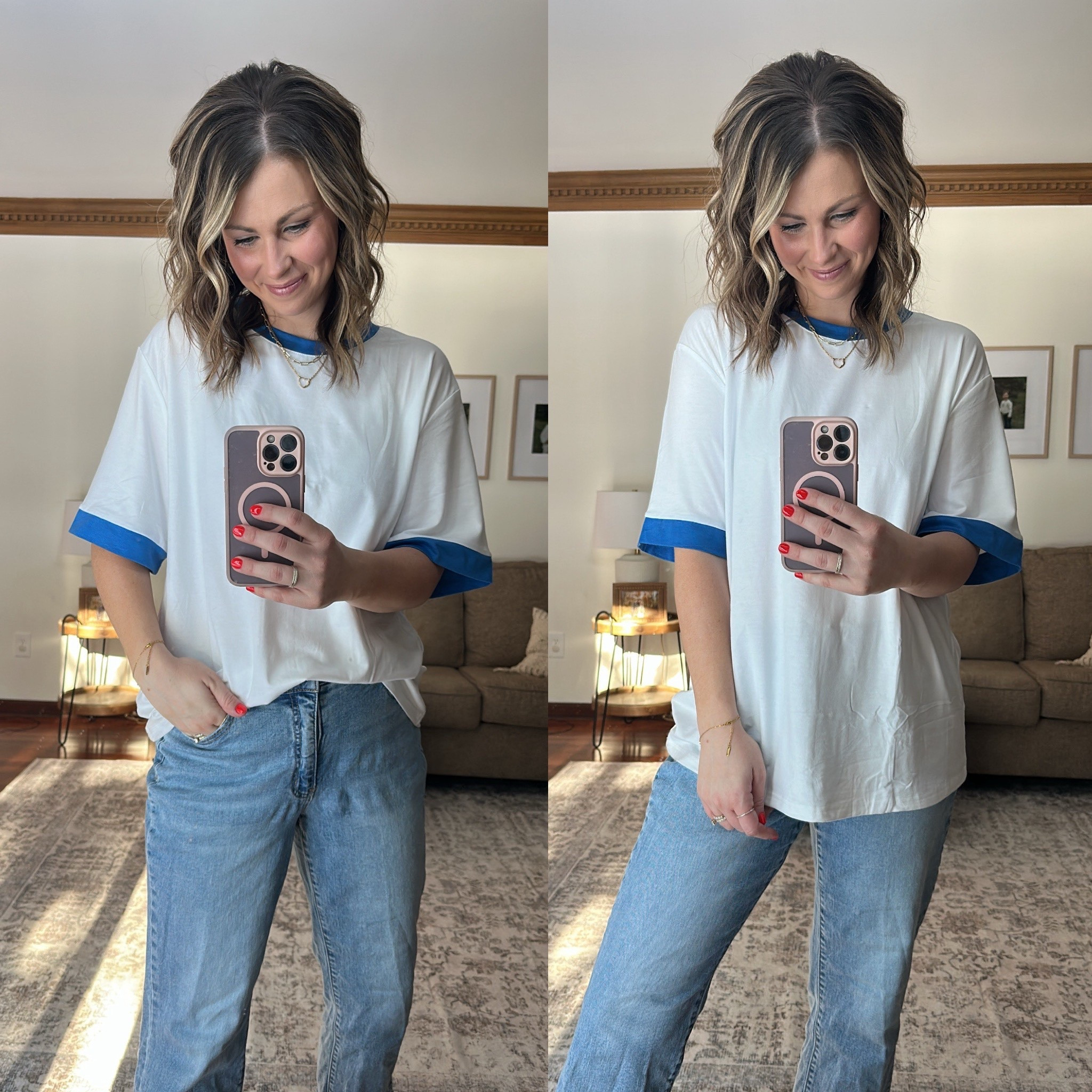 Wearing a large, on sale for under $10 today! // 

#LTKootd #LTKSaleAlert #LTKMidsize