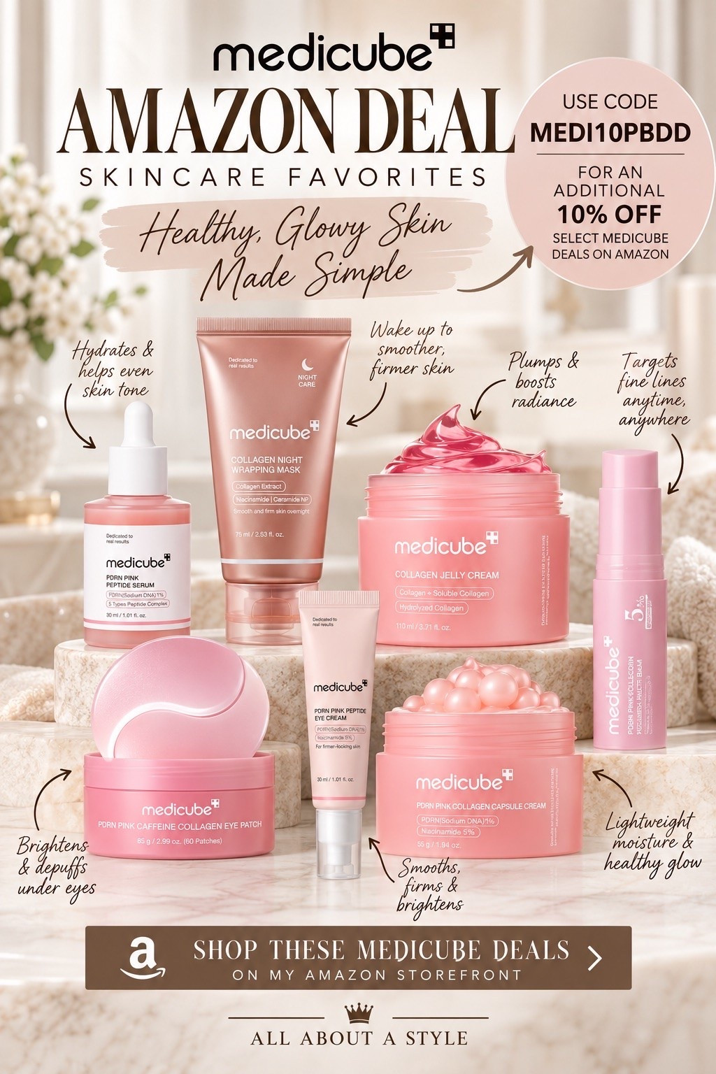 Your Medicube Cart Just Got Better 💗

If Medicube has been sitting in your cart, this is your sign. 👀 Some of their most-loved skincare is already on deal at Amazon—and I have an extra 10% off for you!

Use code MEDI10PBDD at checkout for an additional 10% off select Medicube deals. 

Shop my Medicube picks through my Amazon Storefront, then don’t forget to add code MEDI10PBDD at checkout for the extra savings! 🤍

#AmazonFinds #AmazonDeals #Medicube #MedicubeSkincare #KoreanSkincare #KBeauty #SkincareFavorites #BeautyFinds