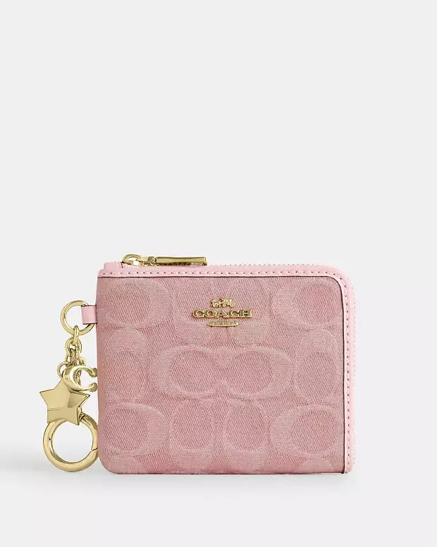 Small Corner Zip Wallet In Signature Denim With Charms | Wallets | Coach | COACH\u00ae | Coach (US)