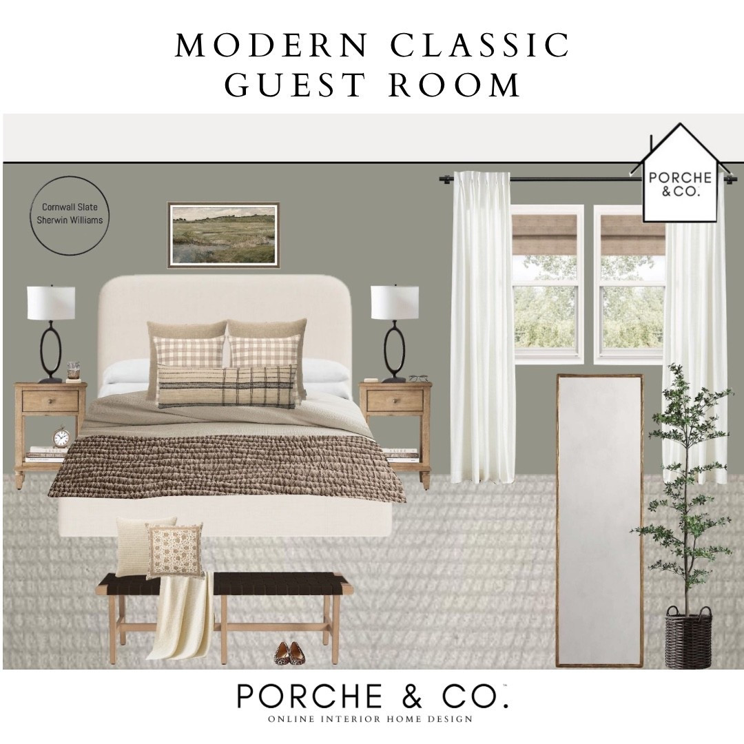 A warm welcome for every guest 🤎 This Modern Classic Guest Room pairs cozy textures, muted earth tones, and timeless furniture for a space that feels both inviting and refined. Guest Room Online Interior Design by Porche & Co.

Do you want to bring our dreamy Modern Classic style interior design into your own home? 🏡 You’re in luck! Reserve our Online Interior Design packages today -> https://porcheandco.com/edesign ✨ We can’t wait to work with you & design your home with #porcheandco

#porcheandco #visionboard #moodboard #interiordesign #virtualdesign #modernclassic #guestroominspo #onlineinteriordesign #neutralbedroom #cozyhome


#LTKStyleTip #LTKHome #LTKOver40