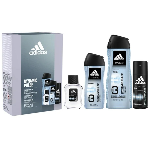 ADIDAS Dynamic Pulse Set: 3 in 1 Body, Hair & Face Shower Gel + Eau de Toilette + Body Spray, 4 p... | Walmart (US)