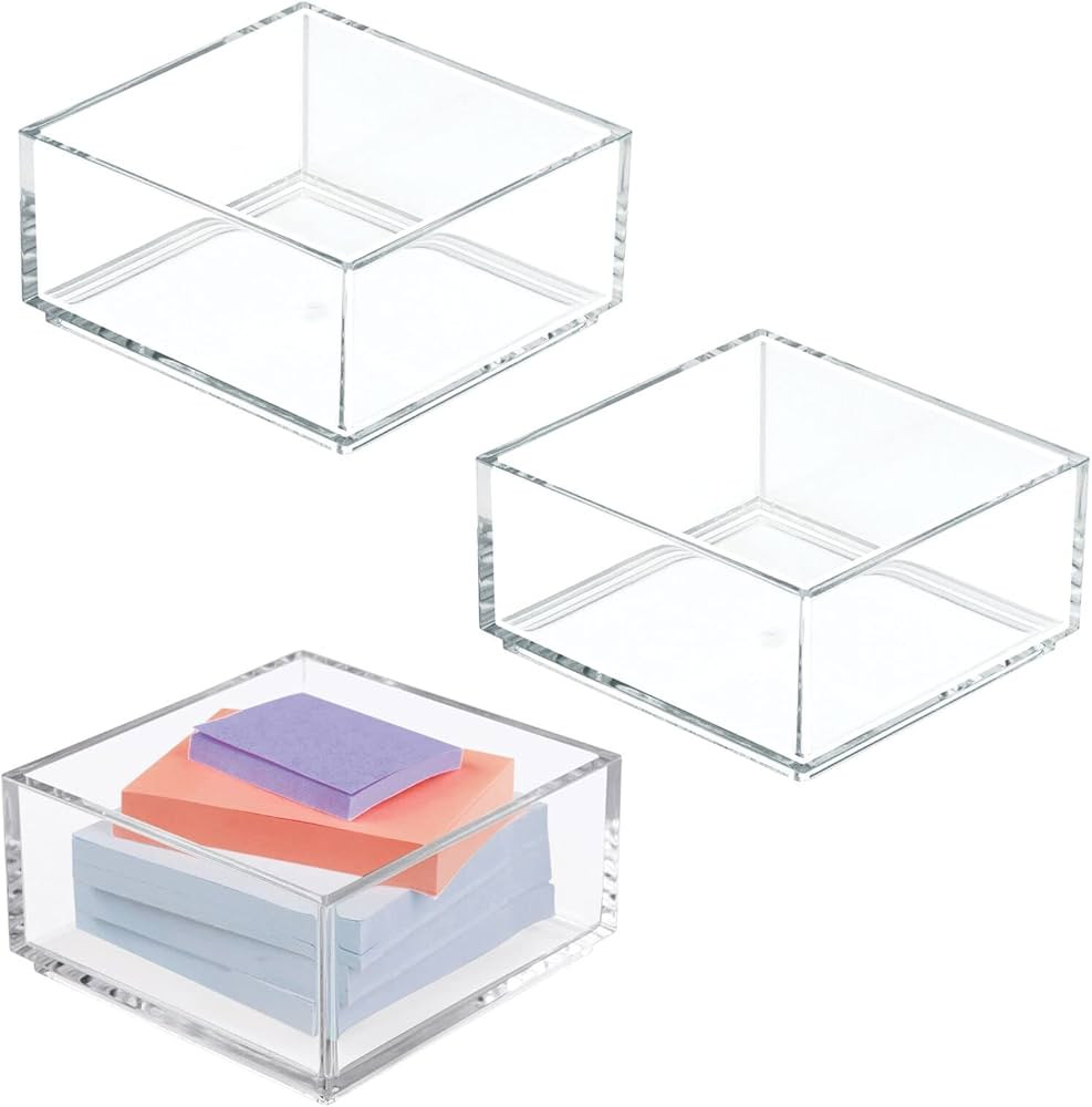 mDesign Plastic Square Desk Organizer - Create Section for Home Office Drawers, Desktop - Holds P... | Amazon (US)