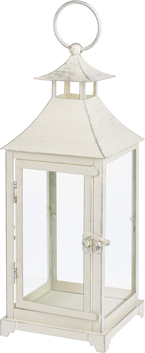 Ganz 14 Inches Height Antique White Metal Lantern | Amazon (US)
