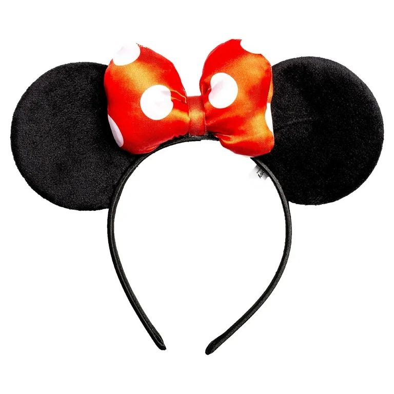 Disney Minnie Mouse Red Polka Dot Bow Ears Headband | Walmart (US)