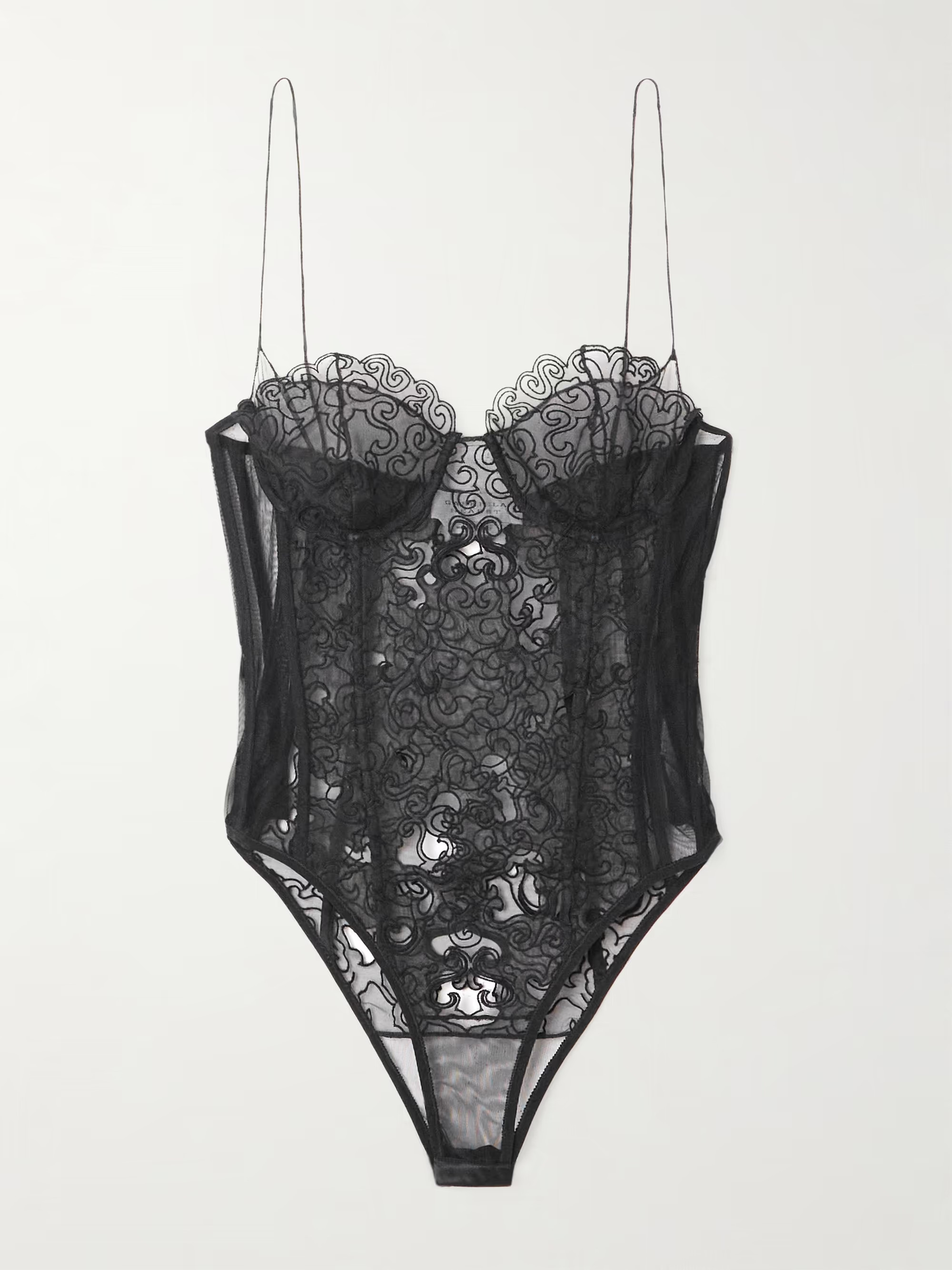 Bellarose mesh-trimmed silk-lace bodysuit | NET-A-PORTER (US)