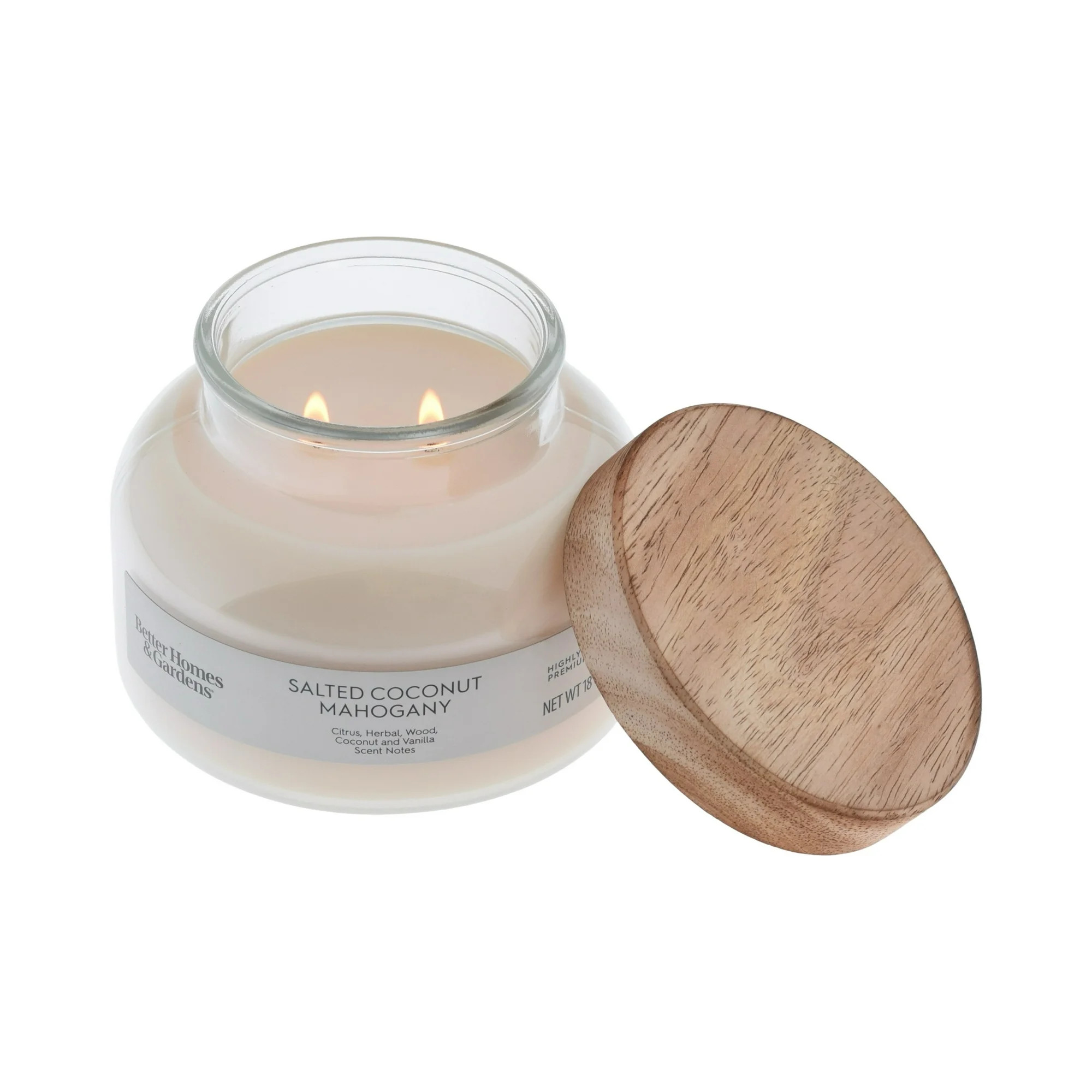 Better Homes & Gardens Salted Coconut & Mahogany Scented 2-Wick 18oz (510.3 g) Ombre Jar Candle | Walmart (US)