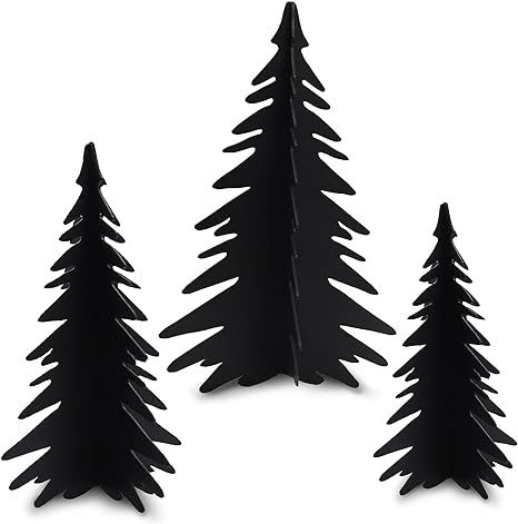 Tuitessine Small Christmas Tree Table Decoration Mini Black Metal Steel Pine Silhouette Tabletop ... | Amazon (US)