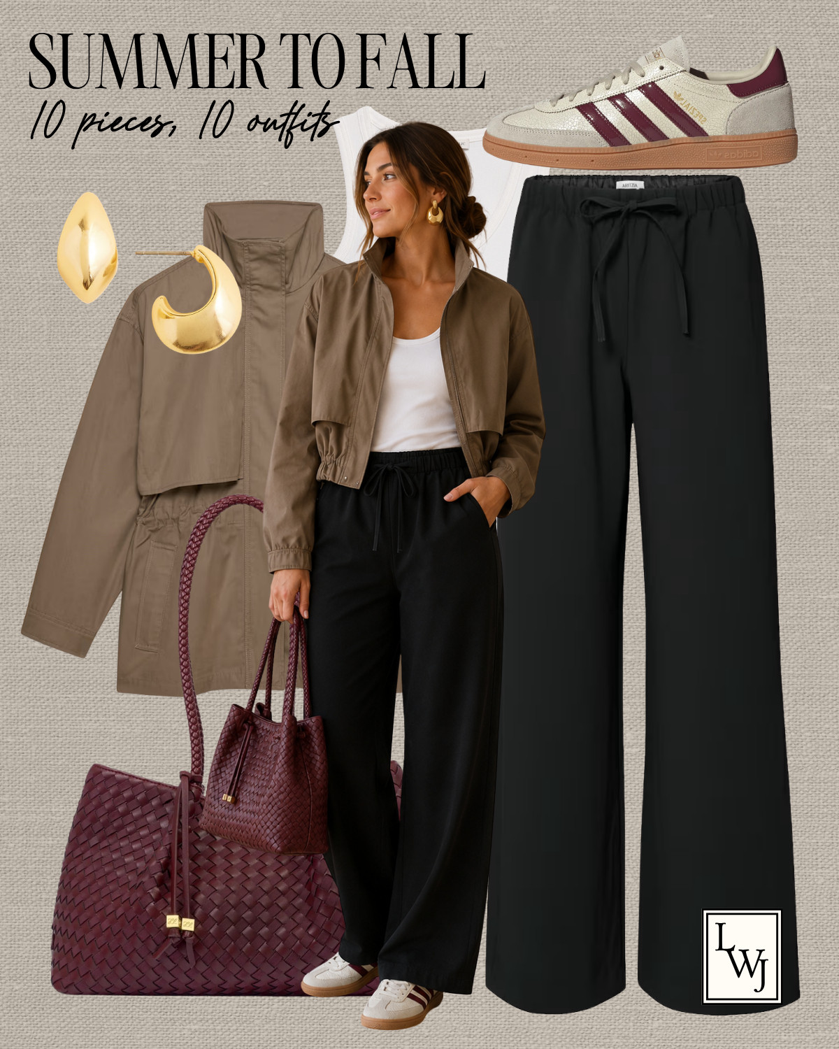 transitional summer outfits 

casual chic style / style over 30 / mom outfits / outfit inspo / aritzia trench coat / scoopneck tank / aritzia lodge pants / katie loxton tote bag / adidas sneakers

#LTKootd #LTKSeasonal