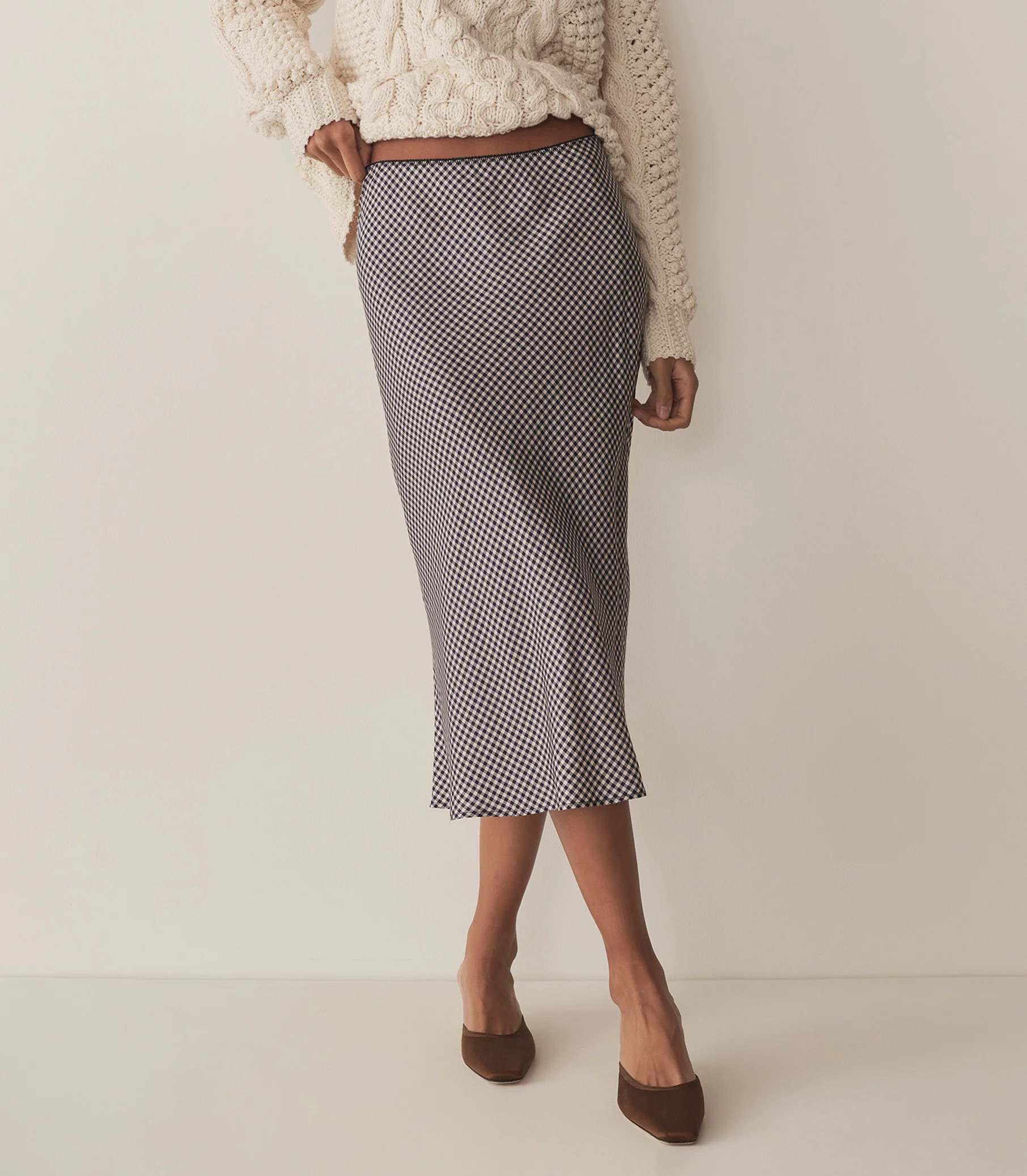 Elowena Skirt - Santa Marina Gingham | DÔEN | DOEN