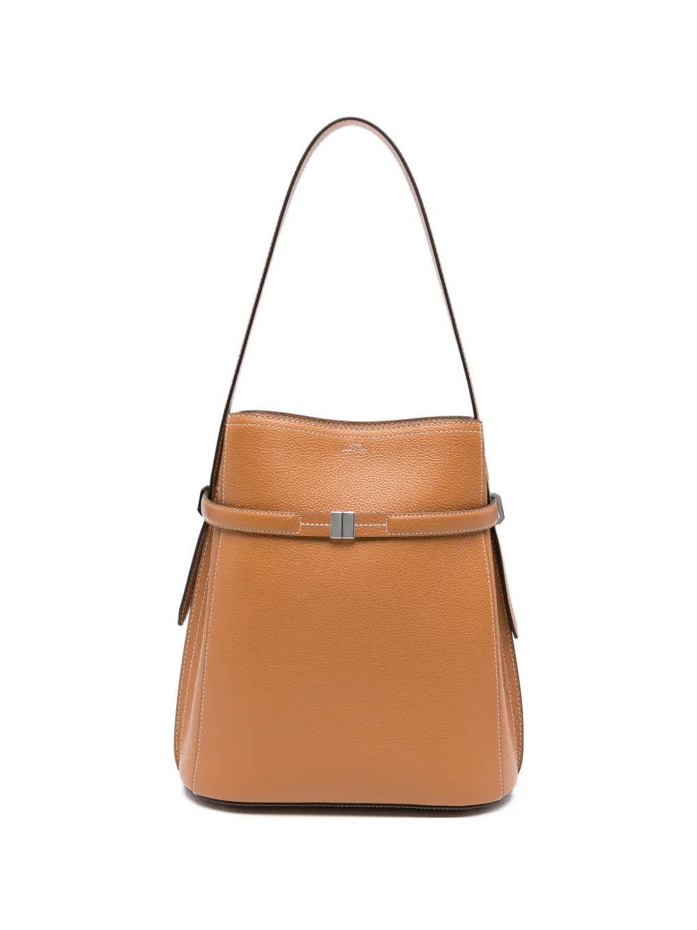 TOTEME belted grained-leather bucket bag - Brown | Farfetch Global