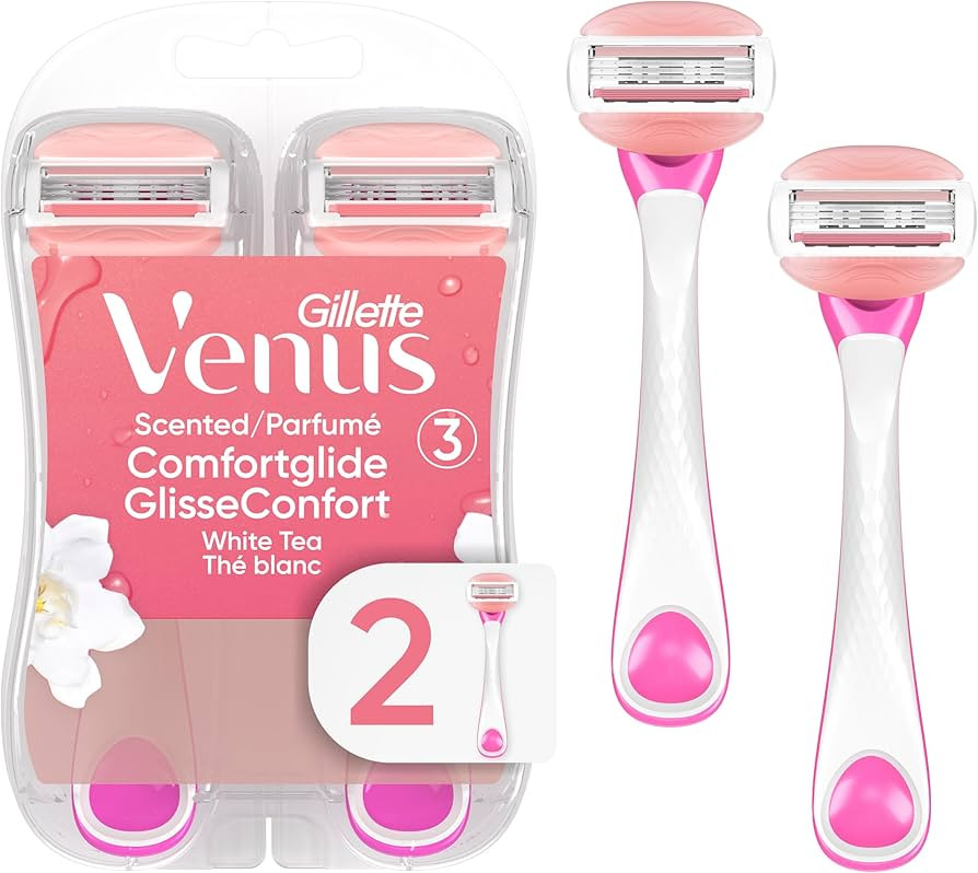 Gillette Venus ComfortGlide Disposable Razors for Women, 2 Count, White Tea Scented Moisture Bars... | Amazon (US)