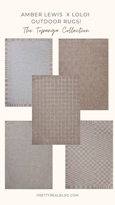 The prettiest outdoor rugs by amber Lewis with loloi. Clip the coupon for 20% off! Brown rug, patio rug, indoor/outdoor rug, blue rug, brown and gray rug, checkered rug, geometric rug 

#LTKhome