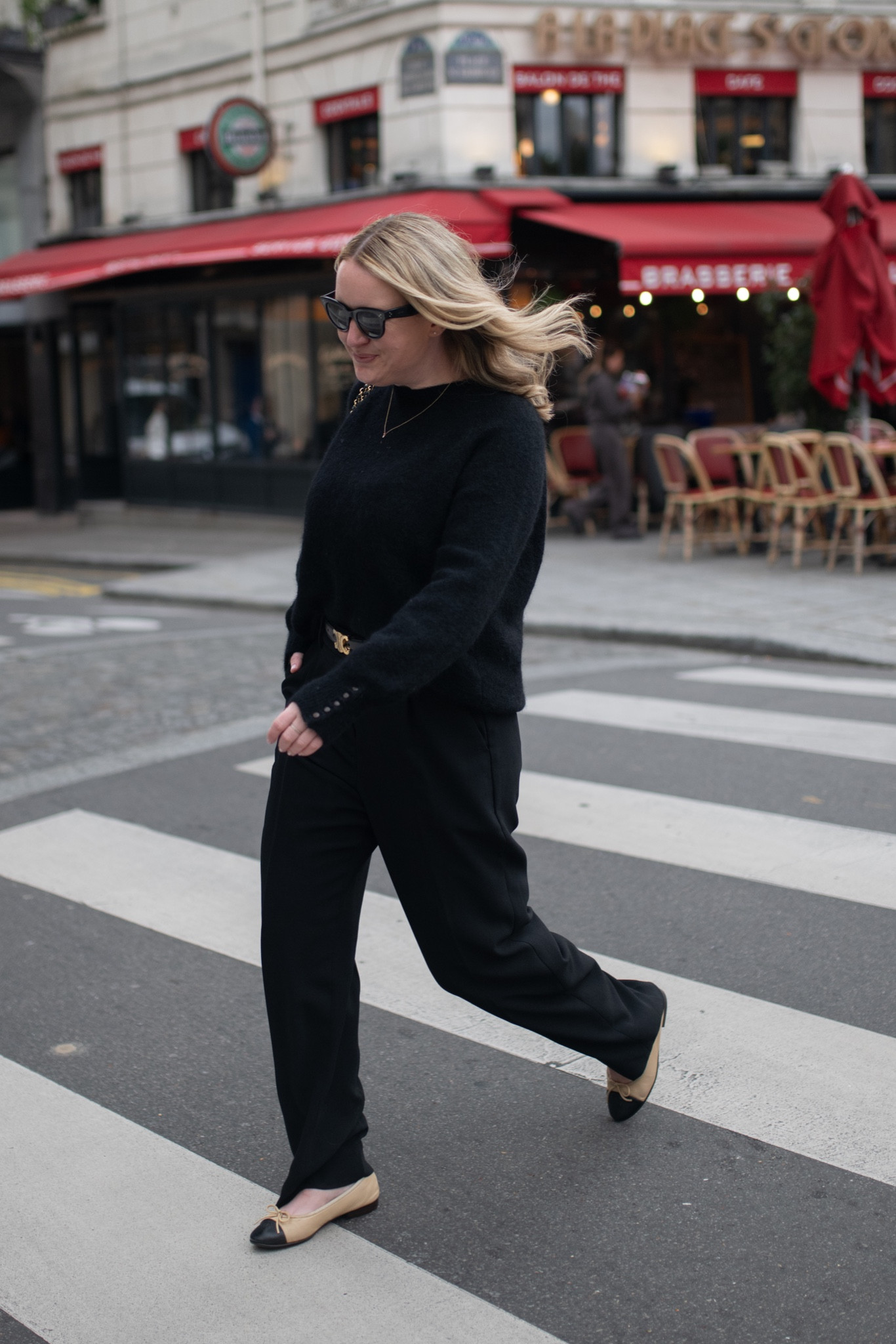 Sézane sweater (S) and j.crew trousers Paris look featuring Celine. Let 

#LTKSeasonal
