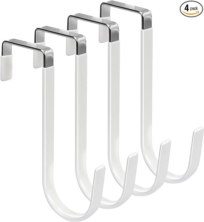 FYY Over the Door Hooks, 4 Pack Hangers Hooks with Rubber Prevent Scratches Heavy Duty Organizer ... | Amazon (US)