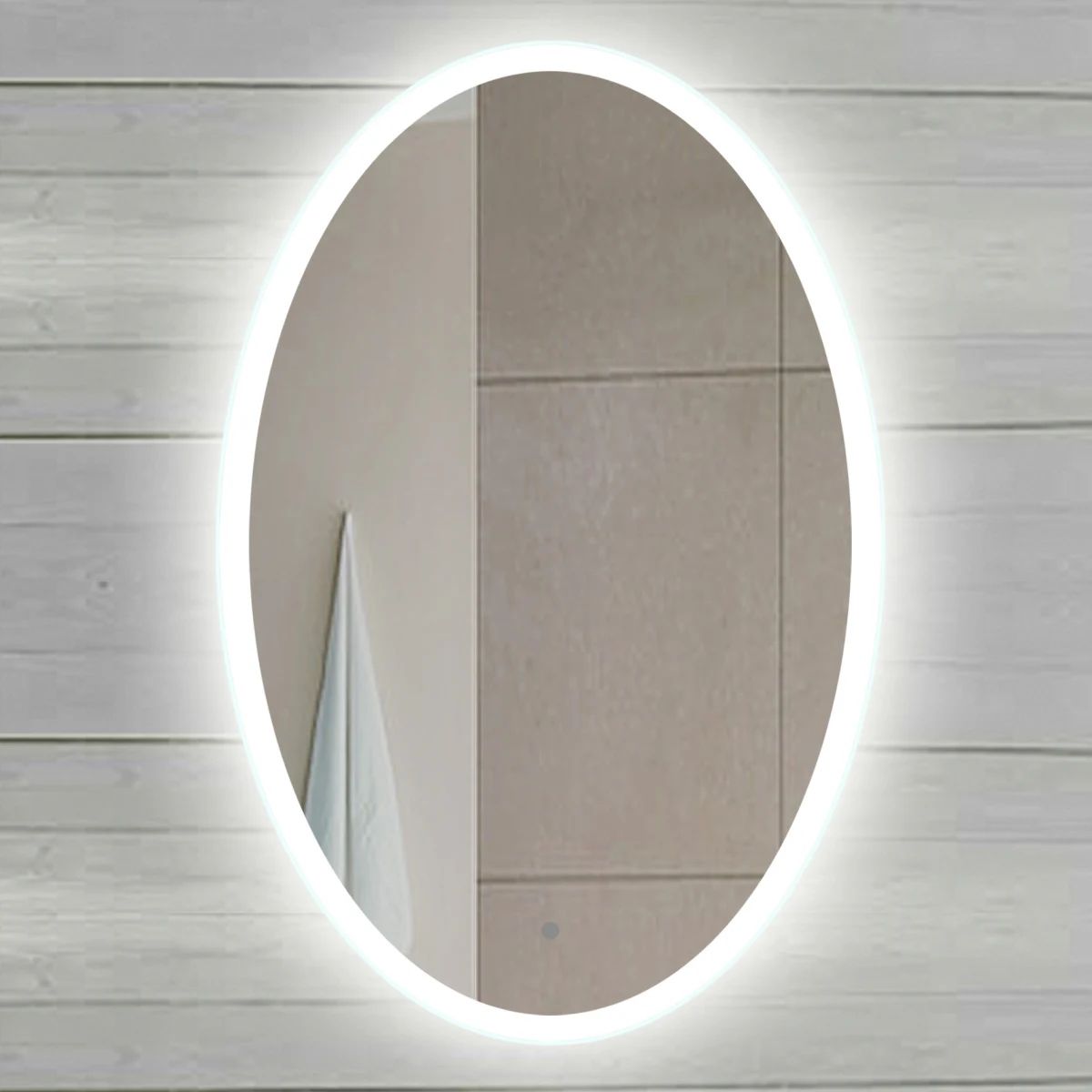 24" W x 36" H Oval Frameless Wall Mounted Mirror with LED Lighting and IR Sensor | Build.com, Inc.