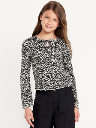 Long-Sleeve Tie-Bow Front Top for Girls | Old Navy (US)