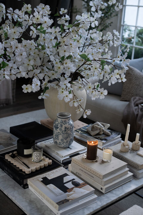 STOP this space is everything. The creamy tones, natural textures, and subtle blue accents make it feel serene but still interesting. I love how the light pours in through those massive windows. OMG it feels collected, cozy, and effortlessly timeless all at once. 

 #LTKSpringSale #LTKSeasonal #LTKHome