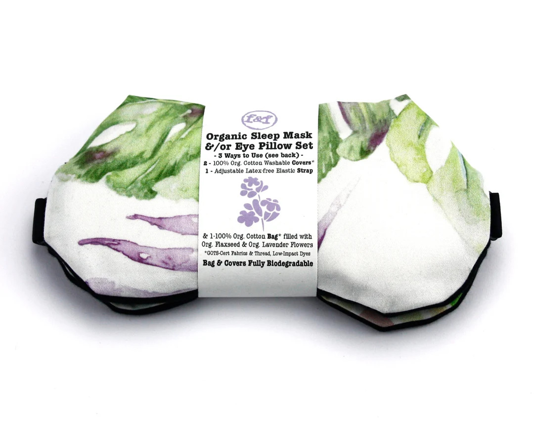 ORGANIC SET Weighted Sleep Mask Eye Pillow 2 Washable Covers Biotanical Geometric, Lavender Flaxs... | Etsy (US)