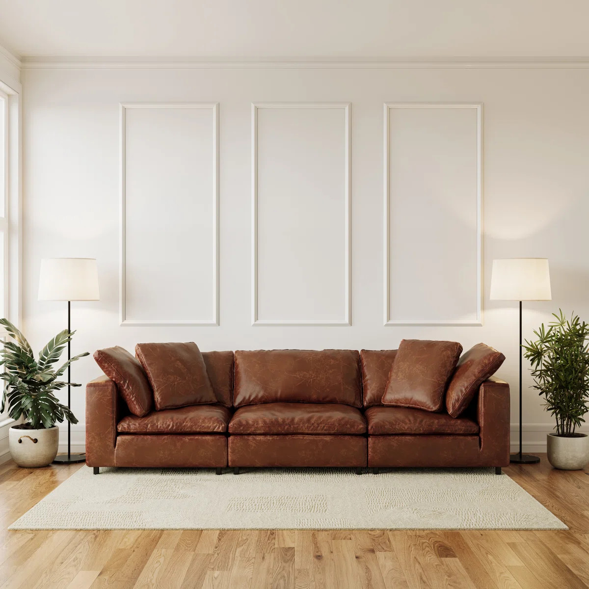 Pre-Cut Wall Molding Kit - 3-Frame PS Wainscoting Panel Set for Accent Walls, DIY Wall Decor in L... | Wayfair North America