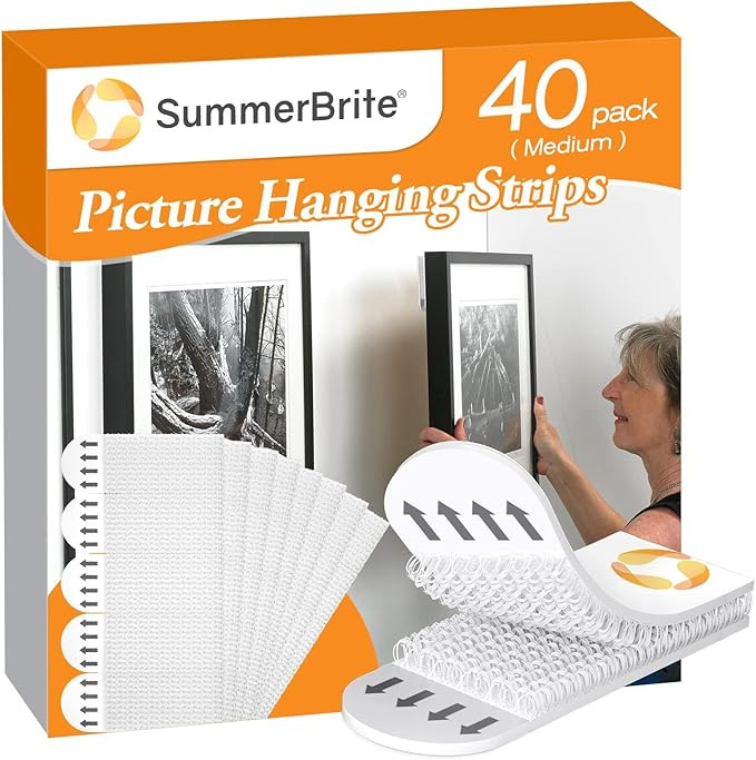 Picture Hanging Strips 40 Strips, Damage Free Removal, Wall Poster Picture Hangers Without Nails,... | Amazon (US)