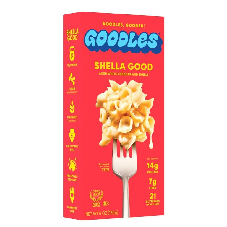 Goodles Mac & Cheese Shella Good Noodles, Cheddar, Shells, 6 oz; Shelf Stable Brand: GOODLES | Walmart (US)