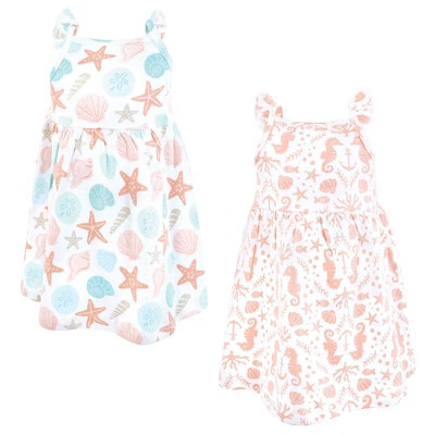 Hudson Baby Infant Girls Cotton Dresses, By The Sea, 0-3 Months | Target
