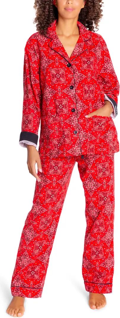 Flannel Pajamas with Headband | Nordstrom